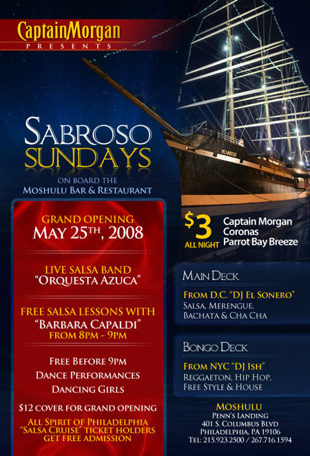 Sabroso Sundays on Board the Moshulu Bar Restaurant